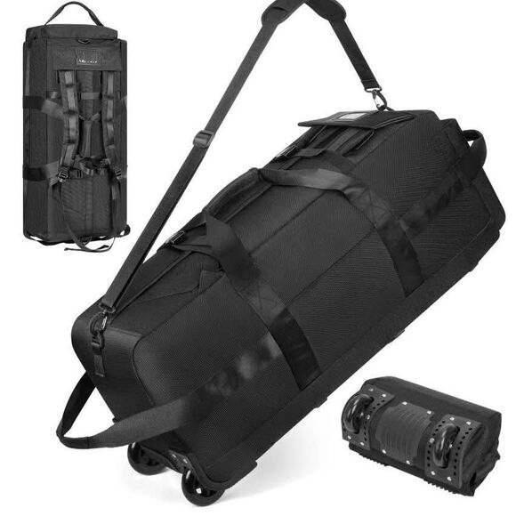 Extra Large Rolling Duffle Bag, BLUE, NEW - Picture 1 of 7